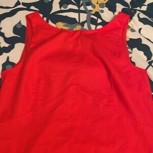 Red linen blend shirt